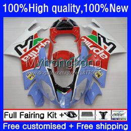 Motorcycle Bodys For Aprilia RSV1000R Mille RSV 1000 R 1000R 03 04 05 06 Cowling 9No.37 RSV1000RR RV60 RSV-1000 RSV1000 R Red white RR 2003 2004 2005 2006 Fairing Kit