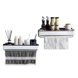 Towel Racks Storage Rack Wall Mounted Holder Stainless Steel Space Saving Bathroom Items Bedroom Kitchen Organiser Accessories