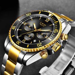 Reloj Black Classic Diving Mens Watches LIGE Top Brand Luxury Stainless Steel Watch For Men Waterproof Sport Quartz Clock 210527