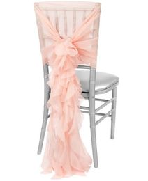black and white chair covers UK - 2021 In Stocks Different Colors Wedding Chair Covers Elegant Chiffon Ruffles Chairs Sashes Decorations Skirts ZJ002