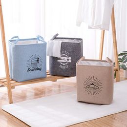 Clothing & Wardrobe Storage 1PC Thick Cotton Linen Bag Clothes Basket Dirty Hamper Foldable Bags Home Laundry