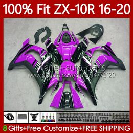 Injection mold For KAWASAKI NINJA ZX-10R ZX-1000 C 2016-2020 Body 105No.141 ZX 10R Purple Black 1000CC 10 R ZX10R 16 17 18 19 20 ZX1000 2016 2017 2018 2019 2020 OEM Fairings