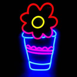 Ice Cream Decorated with Flower Sign Handmade Neon Lights Home Girl's Bedroom Decoration 12 V Super Bright