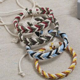 Simple Handmade Women Men Ethnic Style Charm Bracelets Braided Rope Colorful Lovers Bangle Party Club Jewelry