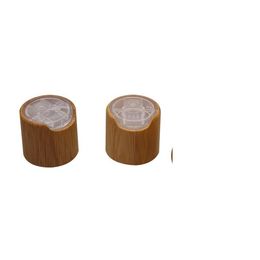 2021 24/410 Bamboo Wooden Press Cap, DIY Cosmetic Black Lotion Lid, Bamboo Makeup Tools, 24mm Bamboo Cosmetic Cream Cover