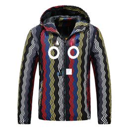 Fashion Design Stripe Jacket with Hooded for Mens Luxury Autumn Jackets Plus Size Brand Jackets