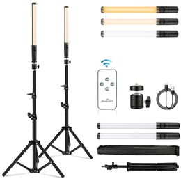 Handheld Fill Light Stick 3000-6500K Photography Lighting Wand with Remote Tripod Stand Rechargeable LED Flash Video Speedlight