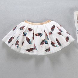 Sequins Baby Girl Tulle Skirt Summer Children Kid Girls Tutu Mini Cute Feather Clothes Drop 210429