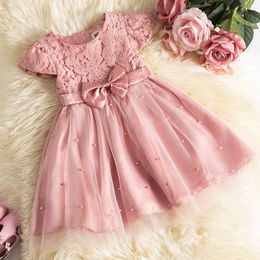 Girl's Dresses Summer Lace For Girls Pink Tutu Party Dress Kids Children Clothing Casual Wear Clothes Toddler Girl 1 2 3 4 5 Years