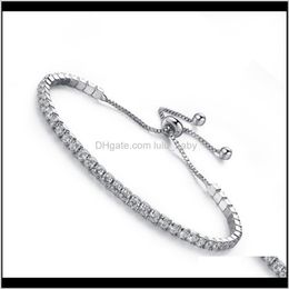 Charm Drop Delivery 2021 Elegant Rhinestones Bracelet Fashion Jewellery Luxury Minimalist Shiny Crystal Adjustable Chain Bracelets For 3Sepo