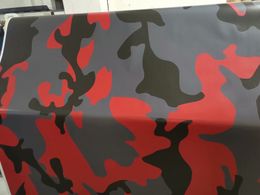 Snow Camouflage Black Grey Red Vinyl DIY Styling Sticker Self Adhesive Camo Car Wrap Foil with Air Release Bubbles