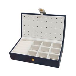 Arched Portable PU Fresh And Simple Jewelry Box 2 Layers Small Earring Ring Multifunctional Leather Packaging 211105