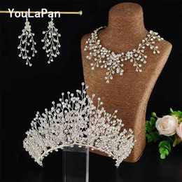 YouLaPan HP193 Bride Crown Bridal Tiara Wedding Hair Jewellery Princess Diadem Accessories 210707