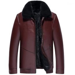 Men's Leather & Faux Jacket Winter Men Real Liner Coat Genuine Sheepskin Plus Size Veste Homme LSY088259 MY1243