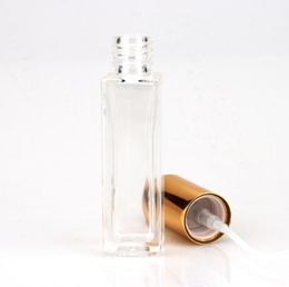 2021 10ml 20ml Clear Portable Glass Perfume Spray Bottles Empty Cosmetic Containers with Atomizer Gold Silver Cap Spray Bottles