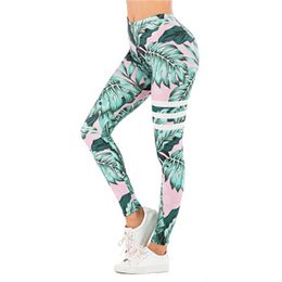 Brand Sexy Women Legging leaf Printing Fitness leggins Fashion Slim legins High Waist Leggings Woman Pants 210925