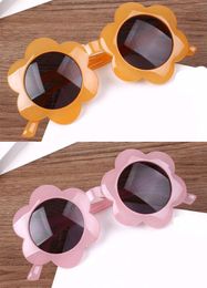 2021 Runde Blumenform Baby Sonnenbrille Rosa Gelb Bonbonfarbe Kinder Dekorative Sonnenbrille Kinder Outdoor Sonnenbrille 6 Farben Jungen Mädchen Brillen