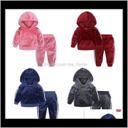 Baby Baby Maternity Drop Delivery 2021 Fashion Boys Girls Tracksuit Clothing Sets Kids Sports Wear Casual Suit Hoodiespants 2Pcs Set Children