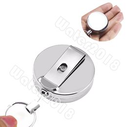 1.6inch Metal ID Card Badge Holder Business Cards Files Reel Recoil Belt Clip Durable Retractable Pull Chain Reels