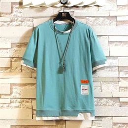 Short Sleeve T Shirt Men Summer Loose Tshirt Top Tees Fashion Clothes Plus OVERSize M-4XL 5XL O NECK 210716