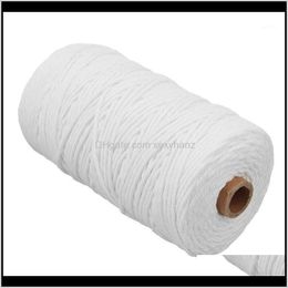 Yarn Clothing Fabric Apparel Drop Delivery 2021 M*200M White Beige Cotton Twisted Cord Wire Rope Rame Artisan String Tool1 M6Vxy