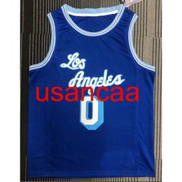 All embroidery 8 styles 0# Westbrook 2021 season retro BLUE basketball jersey Customize men's women youth add any number name XS-5XL 6XL Vest