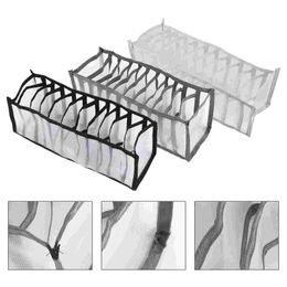 Storage Drawers 3Pcs Drawer Type Socks Boxes Stackable Multi-grid Stockings For Storing