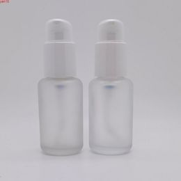 200pcs/lot 50ml Empty Frost Glass Cream Lotion Pump Bottle 50cc 5/3oz Refillable Shampoo Containersgoods qty