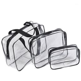 Storage Bags Transparent Cosmetic Bag And Box Plastic PVC Waterproof Women Pouch Wash Handbags Case