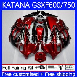 Fairings For SUZUKI KATANA GSX600F GSXF750 GSXF 600 750 CC GSXF-600 18No.21 GSX750F 600CC 750CC 03 04 05 06 07 GSXF600 GSXF-750 Wine red hot 2003 2004 2005 2006 2007 Body