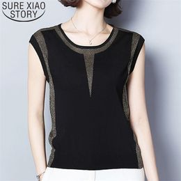 Ladies Sleeveless Solid O-Neck Womens Clothing Shirts Black Tops T Shirt Women Clothes 4348 50 210415