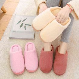 2022 Winter New Women Home Slipper Soft Plush Furry Faux Fur Ladies Flats Shoes Indoor Female Fluffy House Slipper Comfortable Y220214