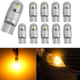 100Pcs Yellow T10 12V 168 194 192 2825 W5W 3030 2SMD LED Wedge Car Bulbs For Width Indicator Lamps Licence Plate Lights