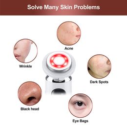EMS Face Massager LED Light Therapy Vibration Wrinkle Removal Skin Tightening 4 Modes RF Skin Care Multifunctional Beauty Device