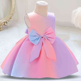 2021 Summer Baptism Newborn 1 Year Birthday Dress For Baby Girl Colourful Princess Party Dresses Child Costumes 3 6 8 Month G1129