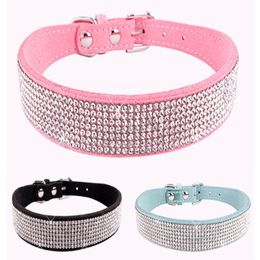 Shiny Hot Rhinestones Pet Collars A Variety Of Colours Fashion Good-looking Korean Velvet For Cats And Dogs Large Medium Small XG0064