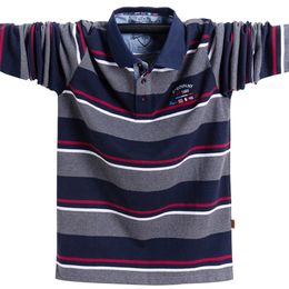 Men Polo Shirts High Quality Striped Polo Shirt Fashion Casual Long Sleeves Polo Shirt Brand Clothing Autumn Winter 5XL Size 220312
