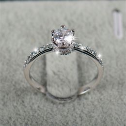 2021 NEW design Fashion Jewellery Luxury Women Engagement ring 925 sterling Silver 5A Zircon Wedding crown Rings X0715