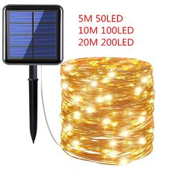 Strings Outdoor Solar Lamp String Lights LEDs Fairy Christmas Wedding Party Garland Waterproof 30m 20m 5m Garden Decoration