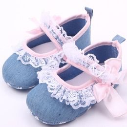 First Walkers 2021 Baby Shoes Take Fashion Denim Lace Edge Small Princess Toddler The Walk Xz77