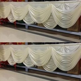Festa decoração swag escada gotas para a saia de mesa de casamento pano luxo cor branca cor cortinas