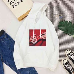 winter Hooded Sweatshirt woman Harajuku fashion smokes Singlet Women's pullover Kawaii white Oversized hoodie Tops Female 210607