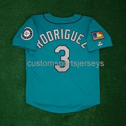 Men Women Youth Embroidery Alex Rodriguez 1994 125th Anniv. Teal Jersey All Sizes