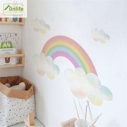 Funlife Dream Rainbow Wallpaper Children Wall Sticker Peel & Stick Removable Eco-friendly PVC Decals for Baby's Room Decration 210929
