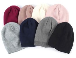 Winter Soft Warm Windproof Newborn Beanies Baby Solid Colour Wool Knitted Skullies Hats Autumn Fashion New Cap Casual Outdoor hat