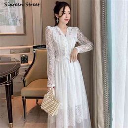 White Solid Dress Sets Woman Lace Blouse and Mesh Skirts 2 Piece Vintage Fashion Shirts + Skirt Female Elegant 210603