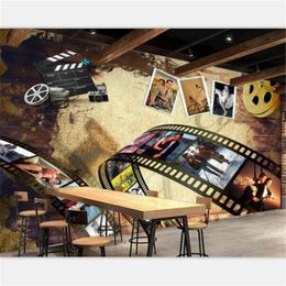 beibehang Wallpaper custom large-scale retro retro nostalgic European and American bar KTV cafe background wall papel de parede