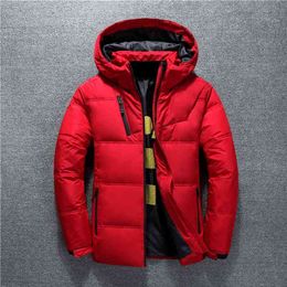 Winter Jacket Men High Quality Fashion Casual Coat Hood Thick Warm Waterproof Down Jacket Male Winter Parkas Outerwear 210818