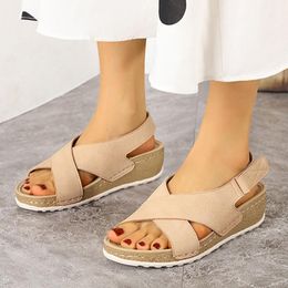 Sandali Roma da donna Scarpe da spiaggia Zeppe Plus Size Fashion Hook Loop Summer Infradito Comode per le donne