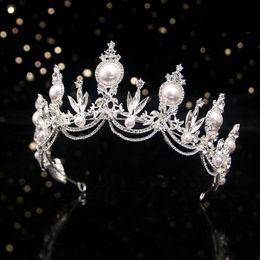 rhinestone pageant jewelry Australia - Hair Clips & Barrettes Luxury Crystal Bridal Tiaras Headband Wedding Crowns Women Pageant Rhinestone Baroque Pearl Diadem Jewelry Accessorie